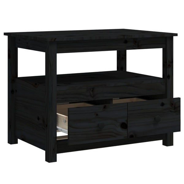 Schwarzer Couchtisch Sturm 71x49x55cm (Kiefer)
