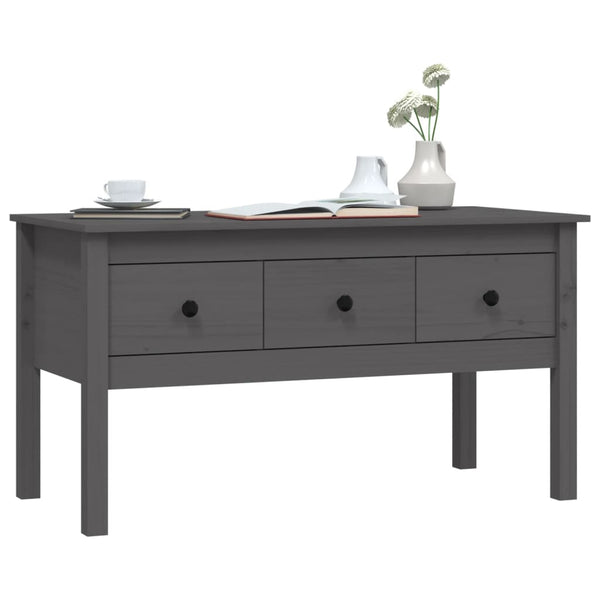 Grauer Couchtisch Liubinca 102x49x55cm (Kiefer)