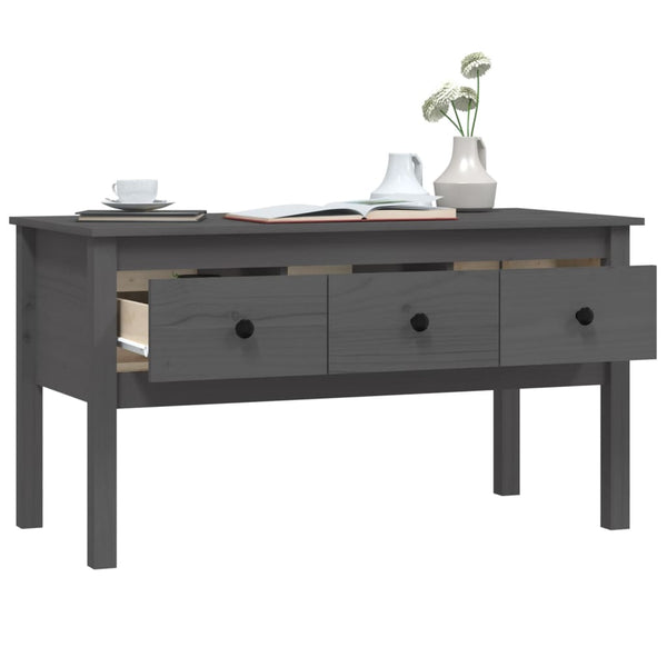 Grauer Couchtisch Liubinca 102x49x55cm (Kiefer)