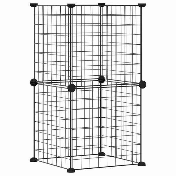 Schwarzer Tierkäfig Raffaell 35x35cm (8-teilig, Stahl)