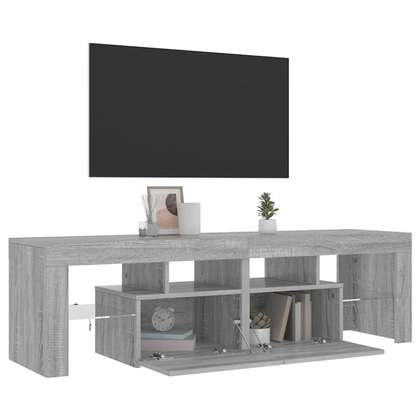 TV-Bank Grau mit LED-Beleuchtung Grozdana 140x36,5x40cm