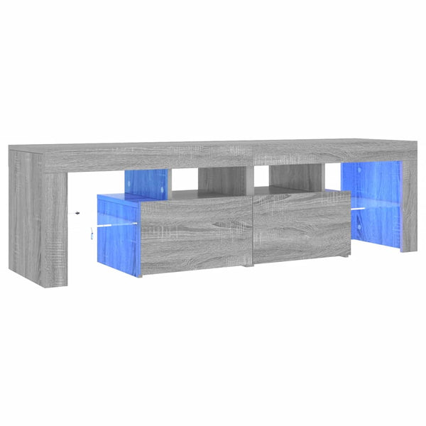 TV-Bank Grau mit LED-Beleuchtung Grozdana 140x36,5x40cm