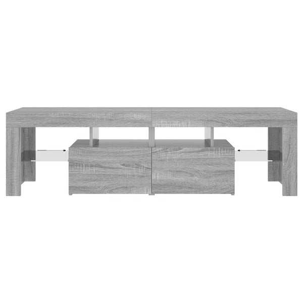 TV-Bank Grau mit LED-Beleuchtung Grozdana 140x36,5x40cm