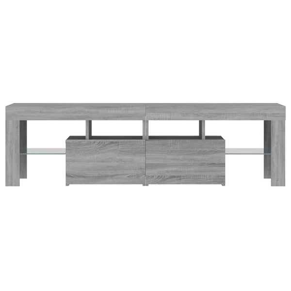 TV-Bank Grau mit LED-Beleuchtung Grozdana 140x36,5x40cm
