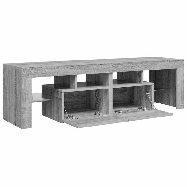 TV-Bank Grau mit LED-Beleuchtung Grozdana 140x36,5x40cm