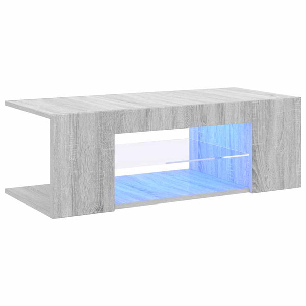 Graues TV-Möbel mit LED-Beleuchtung Jair 90x39x30cm