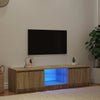 Räucher-Eiche TV-Lowboard mit LED-Beleuchtung Dondos 140x40x35,5cm