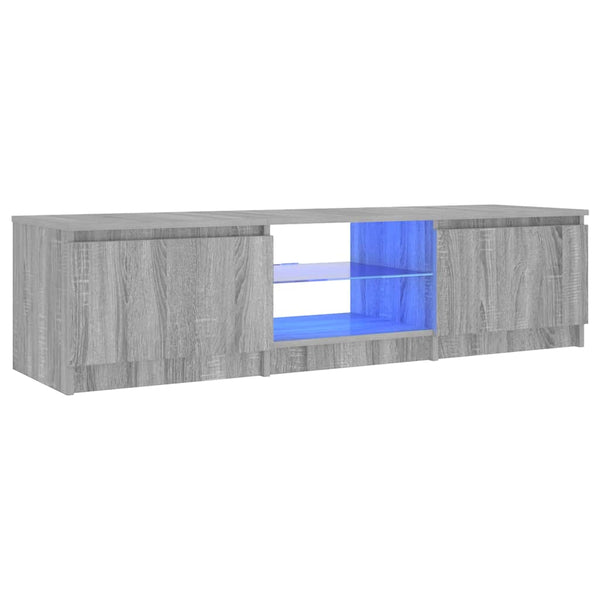 Graues TV-Möbel mit LED-Beleuchtung Dondos 140x40x35,5cm