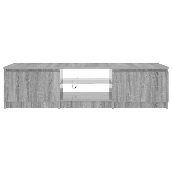 Graues TV-Möbel mit LED-Beleuchtung Dondos 140x40x35,5cm