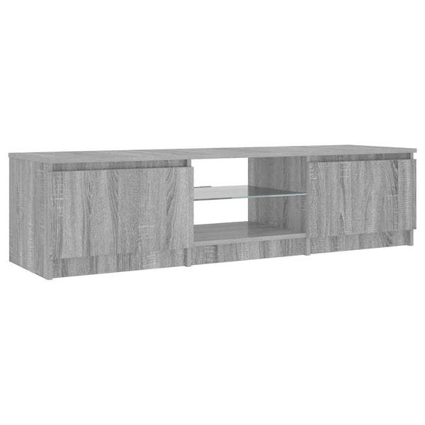 Graues TV-Möbel mit LED-Beleuchtung Dondos 140x40x35,5cm
