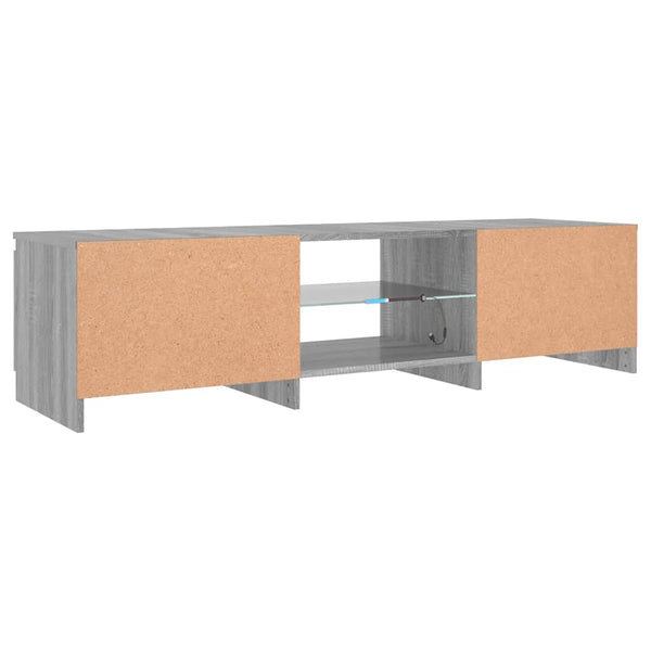 Graues TV-Möbel mit LED-Beleuchtung Dondos 140x40x35,5cm