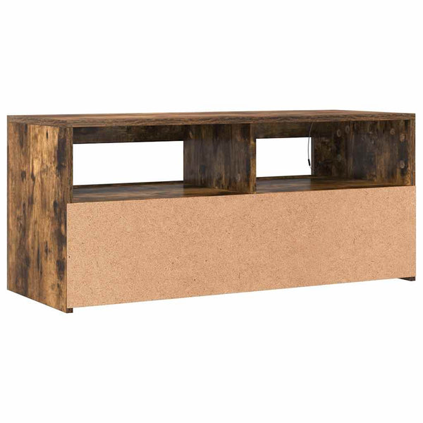 Räucher-Eiche TV-Lowboard mit LED-Beleuchtung Sanaa 90x35x40cm