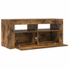 Räucher-Eiche TV-Lowboard mit LED-Beleuchtung Sanaa 90x35x40cm