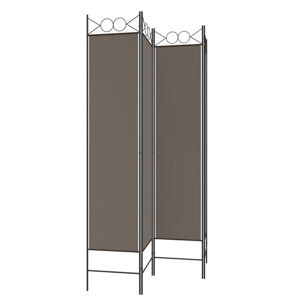 Anthrazitfarbener Raumteiler Ancea 160x200cm (4-teiliger Stoff)