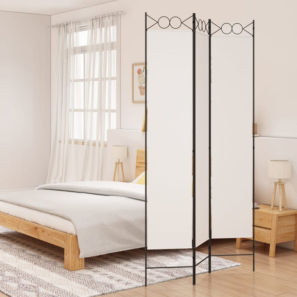 Weißer Raumteiler Ancea 120x220cm (3-teiliger Stoff)