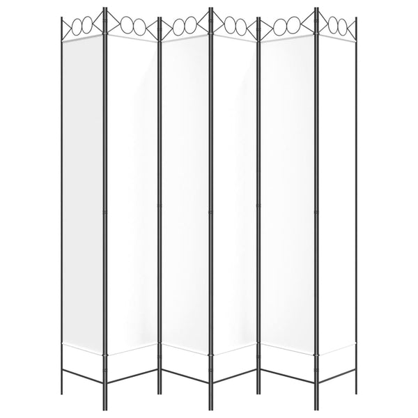 Weißer Raumteiler Ancea 240x220cm (6-teiliges Stoffelement)