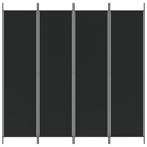 Musta paneelinen tilanjakaja Radife 200x200cm (kangas)