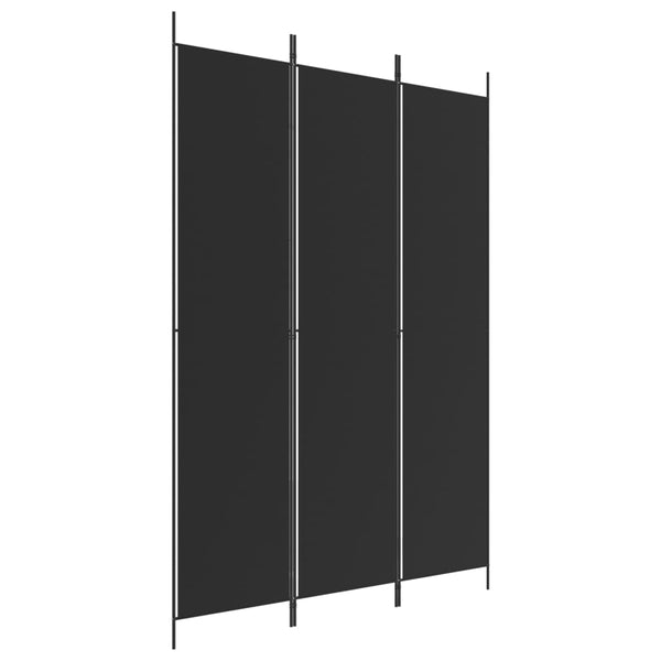 Schwarzer Raumteiler Kellan 150x220cm (3-teiliger Stoff)