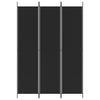 Schwarzer Raumteiler Kellan 150x220cm (3-teiliger Stoff)