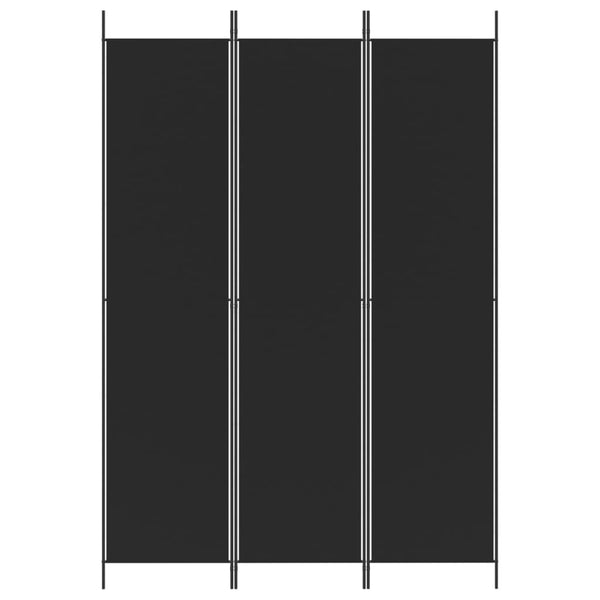 Schwarzer Raumteiler Kellan 150x220cm (3-teiliger Stoff)