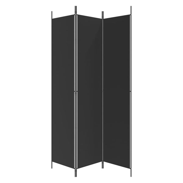 Schwarzer Raumteiler Kellan 150x220cm (3-teiliger Stoff)