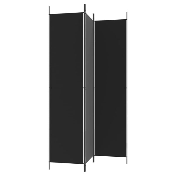 Schwarzer Raumteiler Kellan 150x220cm (3-teiliger Stoff)
