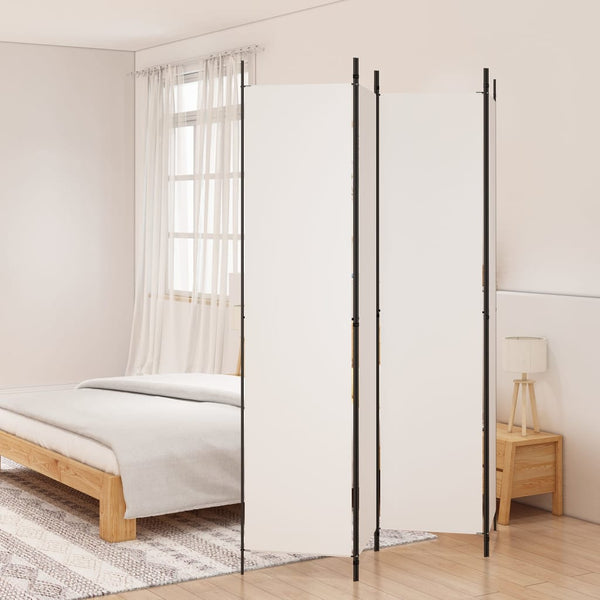 Weißer Raumteiler Kellan 200x220cm (4-teiliger Stoff)