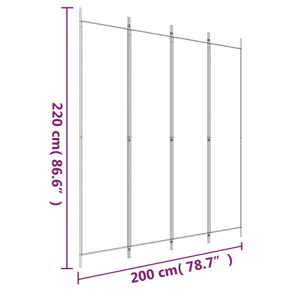 Antrasiitti tilanjakaja Kellan 200x220cm (4-paneelinen kangas)