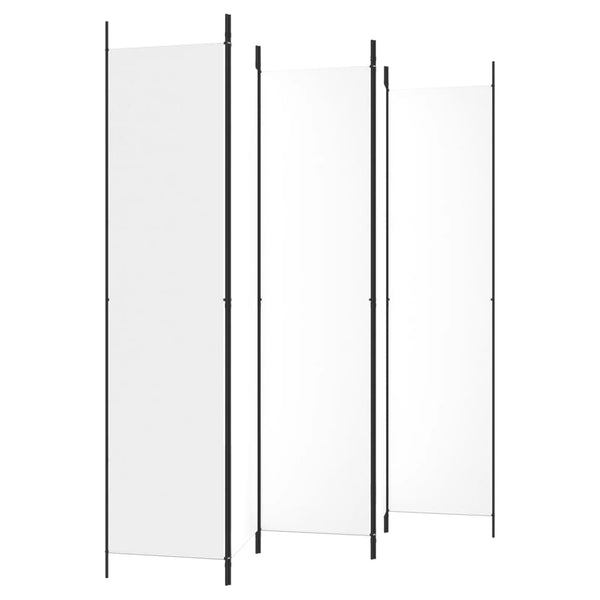 Weißer Raumteiler Kellan 250x220cm (5-teiliger Stoff)