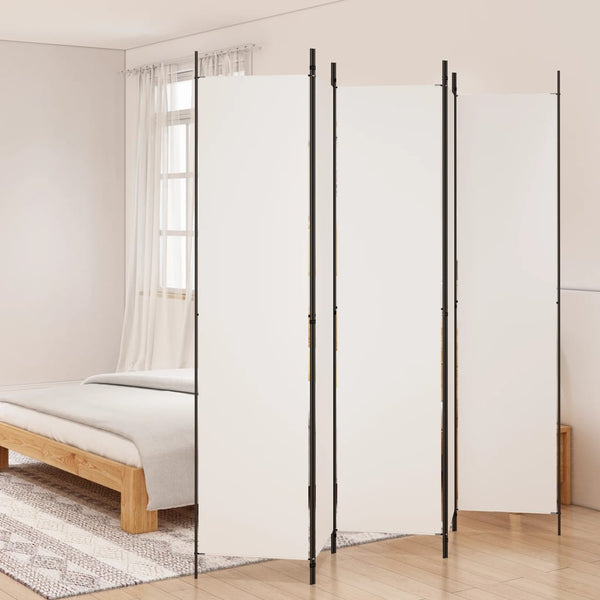 Weißer Raumteiler Kellan 250x220cm (5-teiliger Stoff)