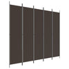Brauner Raumteiler Kellan 250x220cm (5-teilig, Stoff)