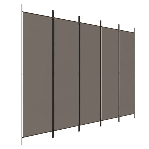 Anthrazit Raumteiler Kellan 250x220cm (5-teiliger Stoff)