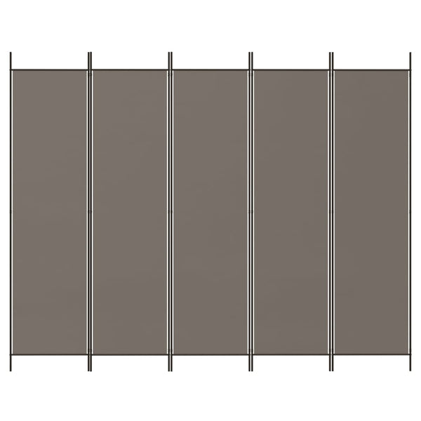 Anthrazit Raumteiler Kellan 250x220cm (5-teiliger Stoff)