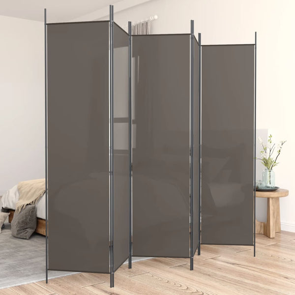 Anthrazit Raumteiler Kellan 250x220cm (5-teiliger Stoff)