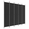 Schwarzer Raumteiler Kellan 250x220cm (5-teiliger Stoff)