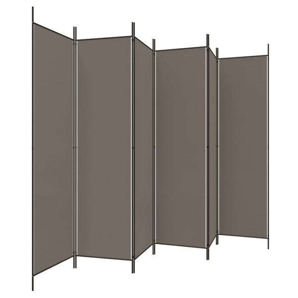 Anthrazitfarbener Raumteiler Kellan 300x220cm (6-teiliger Stoff)
