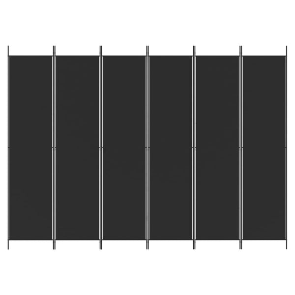 Schwarzer Raumteiler Kellan 300x220cm (6-teiliges Tuch)