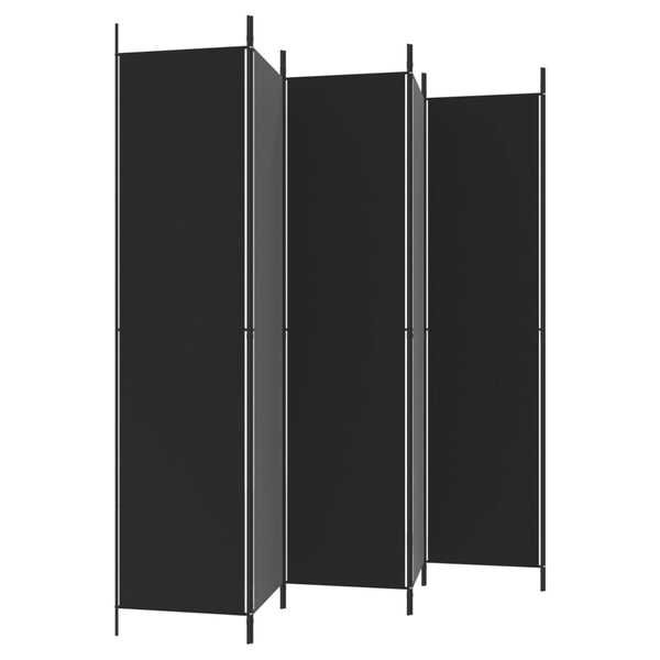 Schwarzer Raumteiler Kellan 300x220cm (6-teiliges Tuch)