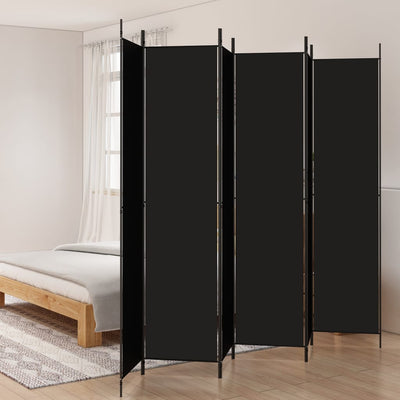Schwarzer Raumteiler Kellan 300x220cm (6-teiliges Tuch)