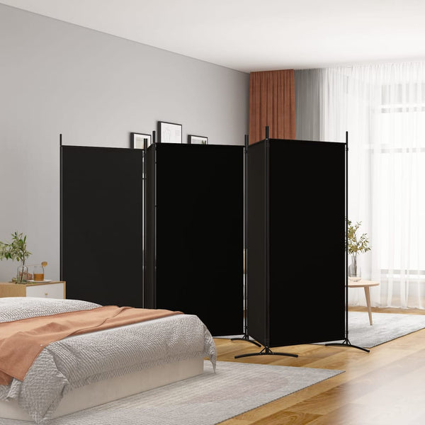 Musta tilanjakaja Galino 433x180cm (5-paneelinen kangas)