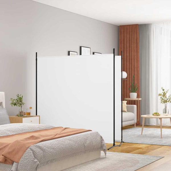 Valkoinen tilanjakaja Anette 348x180cm (2-paneelinen kangas)