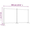 Schwarzer Raumteiler Anette 348x180cm (2-teilige Leinwand)
