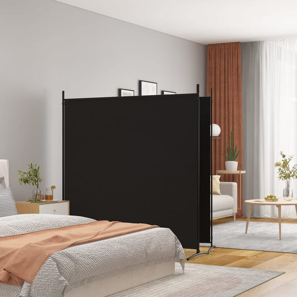 Schwarzer Raumteiler Anette 348x180cm (2-teilige Leinwand)