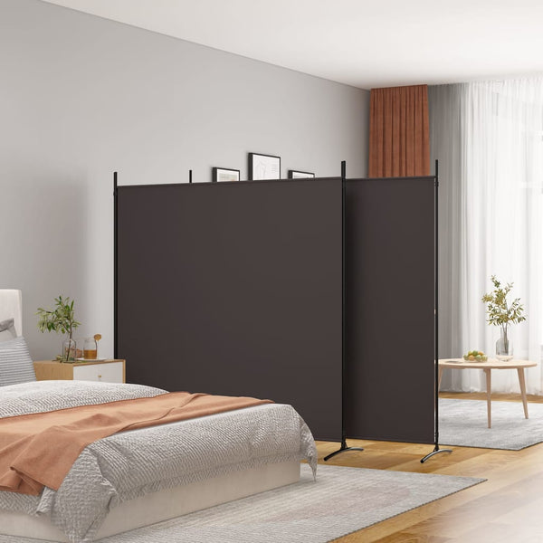 Ruskea tilanjakaja Anette 525x180cm (3-paneelinen kangas)