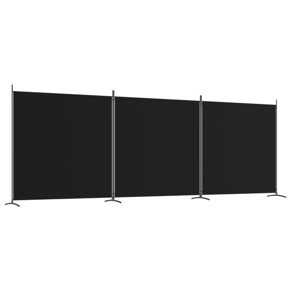 Schwarzer Raumteiler Anette 525x180cm (3-teilig, Stoff)