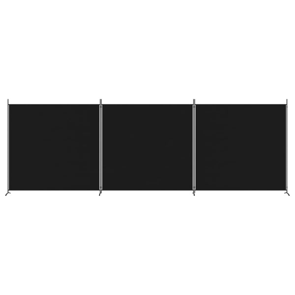 Schwarzer Raumteiler Anette 525x180cm (3-teilig, Stoff)
