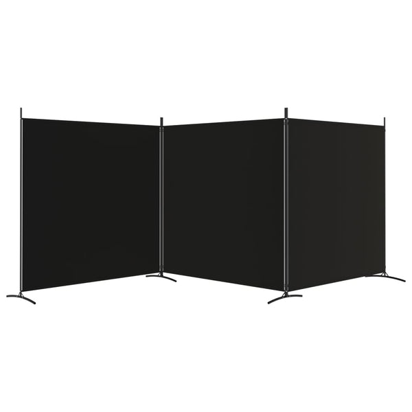 Schwarzer Raumteiler Anette 525x180cm (3-teilig, Stoff)