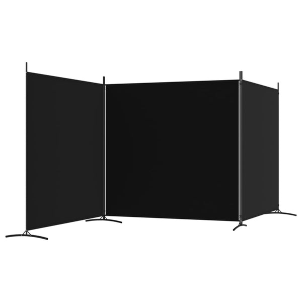 Schwarzer Raumteiler Anette 525x180cm (3-teilig, Stoff)