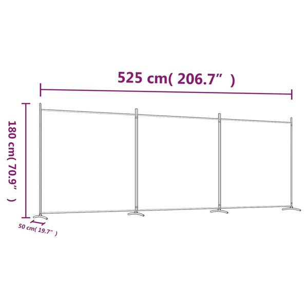 Schwarzer Raumteiler Anette 525x180cm (3-teilig, Stoff)