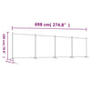 Antrasiitti tilanjakaja Anette 698x180cm (4-paneelinen kangas)